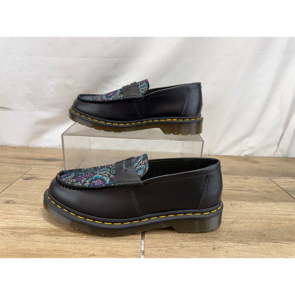 Dr. Martens Penton Floral Tapestry Loafers Black Leather Mens 9 GV 04 Y‎ - Picture 8 of 10